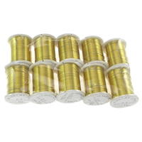 Filo di ottone, with rocchetto di plastica, placcato color oro, assenza di nichel,piombo&cadmio, 0.30mm, 10PC/lotto, 10m/PC, Venduto da lotto