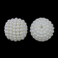 Grânulos de plástico ABS, Roda, desmontagem e montagem & pérola de imitação, branco, 18mm, Buraco:Aprox 2mm, Aprox 190PCs/Bag, vendido por Bag