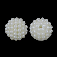 Grânulos de plástico ABS, Roda, desmontagem e montagem & pérola de imitação, branco, 14mm, Buraco:Aprox 2mm, Aprox 470PCs/Bag, vendido por Bag