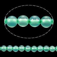 Coirníní Glas Agate Nádúrtha, Agate Glas, Babhta, 2mm, Poll:Thart 0.2mm, Fad Thart 15.5 Inse, 10Snáitheanna/Lot, Thart 193/Snáithe, Díolta De réir Lot