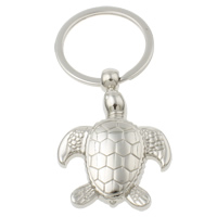 Zinc Alloy Key Chain, med jernring, Turtle, platin farve forgyldt, nikkel, bly & cadmium fri, 38x50x6mm, Hole:Ca. 29mm, Længde Ca. 3 inch, 10Strands/Bag, Solgt af Bag