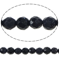 Kék Goldstone Gyöngyök, Kerek, sokoldalú, 3mm, Lyuk:Kb 0.3mm, Hossz Kb 15 inch, 5Strands/Lot, Által értékesített Lot