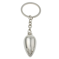 Cink Alloy Key Chain, s željezni kolut, Suza, platine boja pozlaćen, s Rhinestone, nikal, olovo i kadmij besplatno, 20x43x12mm, Rupa:Približno 29mm, Dužina Približno 4 inčni, 10pramenovi/Torba, Prodano By Torba