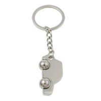 Cink Alloy Key Chain, s željezni kolut, Automobil, platine boja pozlaćen, nikal, olovo i kadmij besplatno, 21x40x10mm, Rupa:Približno 29mm, Dužina Približno 4 inčni, 10pramenovi/Torba, Prodano By Torba