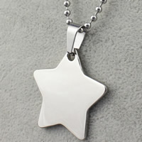 Titanium Steel Pendants Star original color Approx 2-5mm Sold By Bag