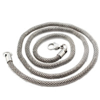 Titanium Staal Collier, lantaarn keten, oorspronkelijke kleur, 3mm, Lengte Ca 24 inch, 3strengen/Bag, Verkocht door Bag