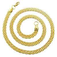 Titanium Staal Collier, gold plated, mesh-keten, 6x2.5mm, Per verkocht Ca 21.5 inch Strand