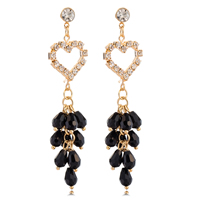 Gets® Jewelry Earring Brass with Crystal gold color plated with cubic zirconia & faceted black nickel lead & cadmium free Sold By Pair