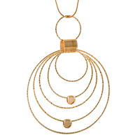 Gets® Pendant Jewelry, ottone, Ciambella, laccato oro 18K, assenza di nichel,piombo&cadmio, 64x87mm, Foro:Appross. 5-8mm, Venduto da PC