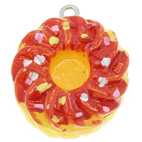 Resina-Pendant, resina, with ferro, Torta, colore solido, multi-colore, 21x26x11mm, Foro:Appross. 2mm, 100PC/borsa, Venduto da borsa