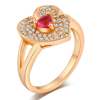 Gets® Finger Ring Brass 18K gold plated & with cubic zirconia & faceted nickel lead & cadmium free 13mm Sold By PC