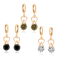 Gets® Jewelry Earring Brass 18K gold plated with cubic zirconia & faceted nickel lead & cadmium free Sold By Pair