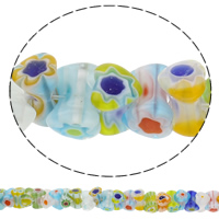 Millefiori Staklene perle, Millefiori Glass, Štangla, ručno izrađen, miješana boja, 6x12mm, Rupa:Približno 1mm, Dužina Približno 10 inčni, 10pramenovi/Torba, Približno 53računala/Strand, Prodano By Torba