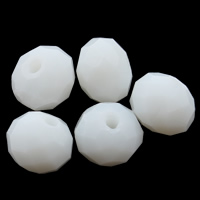 Contas de Cristal Rondelle, tamanho diferente para a escolha & facetada, branco alabaster, Buraco:Aprox 1mm, 100PCs/Bag, vendido por Bag