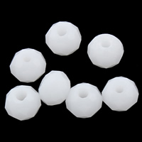 Perles de cristal rondelle, facettes, Albâtre blanc, 4x3mm, Trou:Environ 1mm, 100PC/sac, Vendu par sac