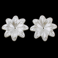 ABS Plaisteacha Bead Cap, Flower, Pearl bréige, bán, 38x7mm, Poll:Thart 1mm, 20ríomhairí pearsanta/Mála, Díolta De réir Mála