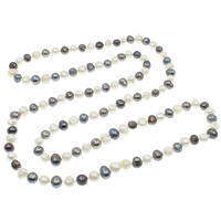 Natuurlijke zoetwater parel lange ketting, Aardappel, two tone, 9-12mm, Per verkocht Ca 45.5 inch Strand