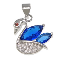 Cubic Zirconia Micro Pave Brass Pendant Swan platinum plated micro pave cubic zirconia nickel lead & cadmium free Approx Sold By Lot