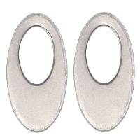 304 rostfritt stål Hänge, Flat Oval, ursprungliga färgen, 9x19x1mm, Hål:Ca 5x9mm, 1000PC/Lot, Säljs av Lot