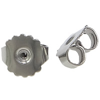 316 Stainless Steel Spændinger Ear Nut, oprindelige farve, 9x8x5mm, Hole:Ca. 1mm, 1000pc'er/Lot, Solgt af Lot