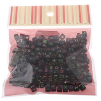 Alphabet Acrylic Beads mixed & solid color  Approx 3mm Approx Sold By Bag