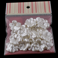 ABS Plastic Bead Cap Flower imitation pearl white Approx 1mm Sold By Bag