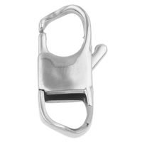 Rustfrit stål Lobster klo lås, Stainless Steel, oprindelige farve, 12.50x26x5mm, Hole:Ca. 7x6mm, 10pc'er/Bag, Solgt af Bag