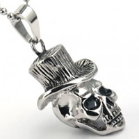 Titanium Steel Pendants Skull blacken Approx 3-8mm Sold By Bag