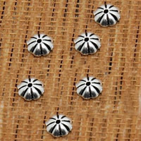 Ταϊλάνδη Sterling Silver Στεφάνη Caps, Λουλούδι, 4mm, Τρύπα:Περίπου 0.5mm, 600PCs/Παρτίδα, Sold Με Παρτίδα