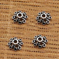 Thajsko Sterling Silver Bead Caps, Květina, 5.5mm, Otvor:Cca 1mm, 200PC/Lot, Prodáno By Lot