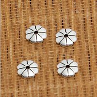 Thailand Sterling Sølv Bead Caps, Flower, 5mm, Hole:Ca. 0.5mm, 200pc'er/Lot, Solgt af Lot