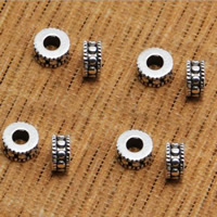 Ταϊλάνδη Sterling Silver Spacer Χάντρα, Drum, 6x3mm, Τρύπα:Περίπου 3mm, 60PCs/Παρτίδα, Sold Με Παρτίδα