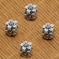 Thailand Sterling Silver Spacer Kralen, Bloem, vierzijdige, 7x10mm, Gat:Ca 5mm, 14pC's/Lot, Verkocht door Lot