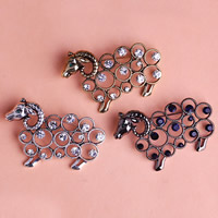 STRASS Brosch, Zink Alloy, Får, plated, med strass, fler färger för val, nickel, bly och kadmium gratis, 50x33mm, 10PC/Lot, Säljs av Lot