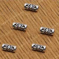 Thailand Sterling zilveren kralen, Thailand Sterling Silver, Kolom, hol, 9x4mm, Gat:Ca 2mm, 80pC's/Lot, Verkocht door Lot