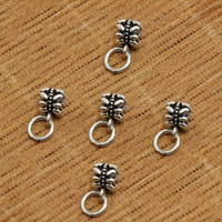 Thailand Sterling Silver Bail Bead, Bloem, hol, 5x5.50mm, Gat:Ca 5mm,5mm, 60pC's/Lot, Verkocht door Lot