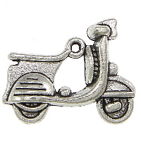 Køretøj Shaped Zinc Alloy Pendler, Motorcykel, antik sølv farve forgyldt, nikkel, bly & cadmium fri, 22.50x18x6mm, Hole:Ca. 1.5mm, 100pc'er/Lot, Solgt af Lot