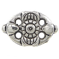 Zinc Alloy Jewelry Beads Flat Oval antique silver color plated nickel lead & cadmium free Approx 1mm Sold By Lot