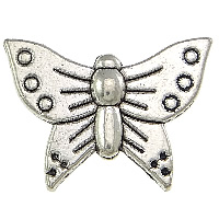 Zink legering Animalsk Perler, Zinc Alloy, Butterfly, antik sølv farve forgyldt, nikkel, bly & cadmium fri, 16x12x3mm, Hole:Ca. 1mm, 300pc'er/Lot, Solgt af Lot