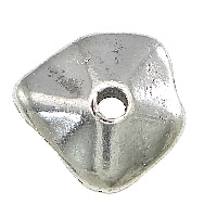 Zink Alloy Smycken Pärlor, Nuggets, silver pläterad, nickel, bly och kadmium gratis, 12x11x3mm, Hål:Ca 2mm, 500PC/Lot, Säljs av Lot