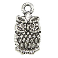 Zink Alloy Animal Hängen, Owl, antik silver pläterad, nickel, bly och kadmium gratis, 7x14.50x3mm, Hål:Ca 1.5mm, 500PC/Lot, Säljs av Lot