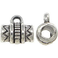 Zinc Alloy Bail korálky, Zinek, Sloupec, starožitné barva postříbřená, nikl, olovo a kadmium zdarma, 8x8x5.50mm, Otvor:Cca 1mm, 3mm, 100PC/Lot, Prodáno By Lot