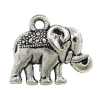 Zinc Alloy vedhæng Rhinestone Setting, Elephant, antik sølv farve forgyldt, nikkel, bly & cadmium fri, 16x14x3.50mm, Hole:Ca. 2mm, Indvendig diameter:Ca. 1mm, 200pc'er/Lot, Solgt af Lot