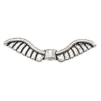 Zinc Alloy šperky Korálky, Zinek, Wing Shape, starožitné barva postříbřená, nikl, olovo a kadmium zdarma, 26x7x2mm, Otvor:Cca 1mm, 300PC/Lot, Prodáno By Lot