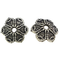 Zinc Alloy Bead Cap Flower antique silver color plated nickel lead & cadmium free Approx 1mm Sold By Lot