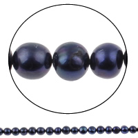 Perlas Patata Freshwater, Perlas cultivadas de agua dulce, azul oscuro, 10-11mm, agujero:aproximado 0.8mm, Vendido para aproximado 14.5 Inch Sarta