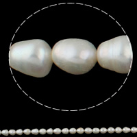 Rice Kulturan Slatkovodni Pearl perle, Riža, prirodan, bijel, ocjena, 9-10mm, Rupa:Približno 0.8mm, Prodano Per 15 inčni Strand