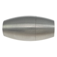 Stainless Steel Magnetska kopča, Nehrđajući čelik, Oval, izvorna boja, 18x9mm, Rupa:Približno 5mm, 50računala/Lot, Prodano By Lot