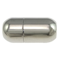 Stainless Steel Magnetska kopča, Nehrđajući čelik, Oval, izvorna boja, 18x9mm, Rupa:Približno 5mm, 50računala/Lot, Prodano By Lot