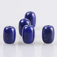 Természetes Lapis lazuli Üveggyöngy, Oszlop, 10.50x13mm, Lyuk:Kb 1mm, 30PC-k/Lot, Által értékesített Lot